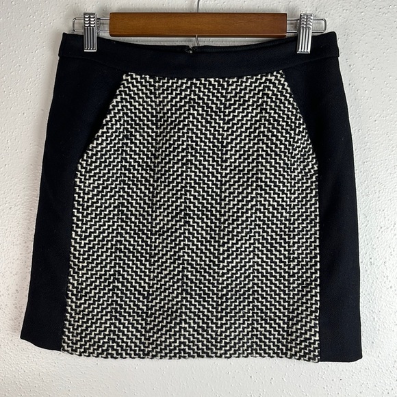 J.Crew wool mini skirt size 0 lined color block NWT - Picture 2 of 10